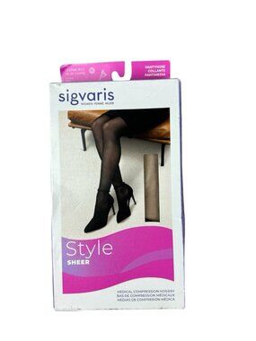 Sigvaris Women's Sheer 20-30 mmHg Compression Pantyhose Honey ML 782PML W 33
